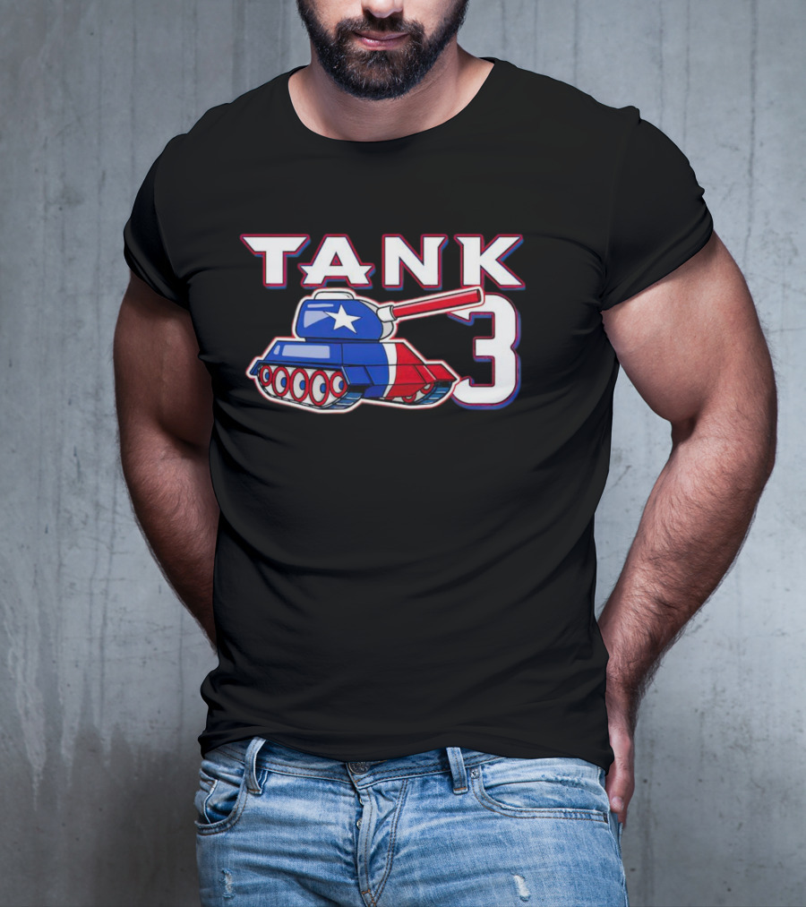 Texas Rangers Tank 3 Patriotic Flag Colors T-Shirt