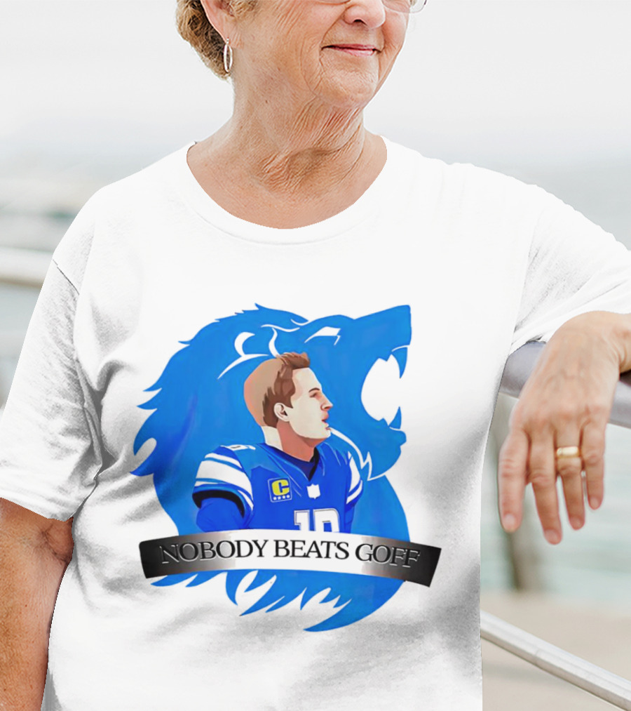 That’s Good Sports Nobody Beats Goff Blue Lion Football Player T-Shirt