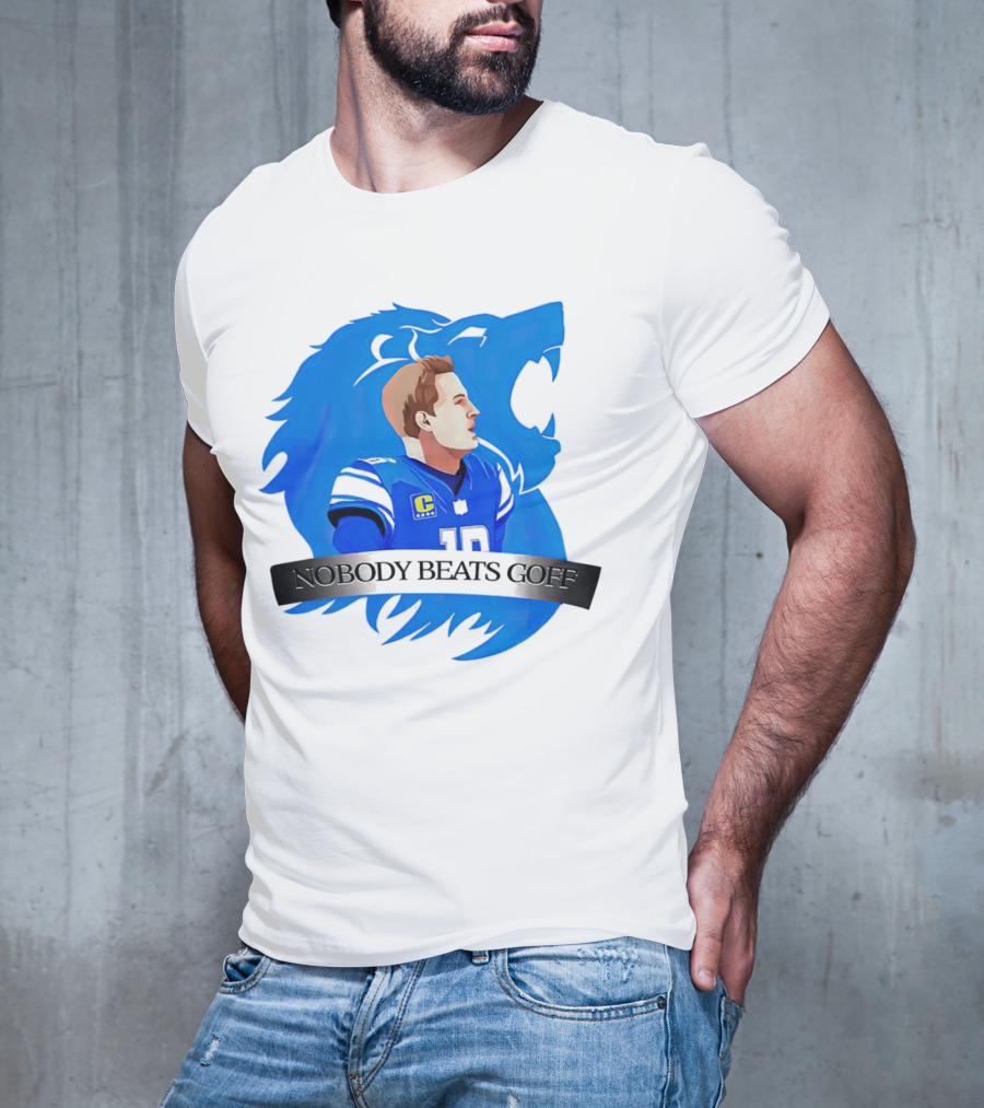 That’s Good Sports Nobody Beats Goff Blue Lion Football Player T-Shirt
