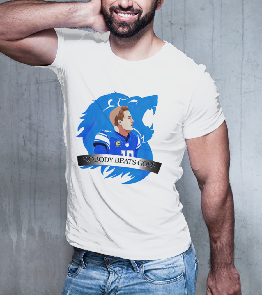 That’s Good Sports Nobody Beats Goff Blue Lion Football Player T-Shirt
