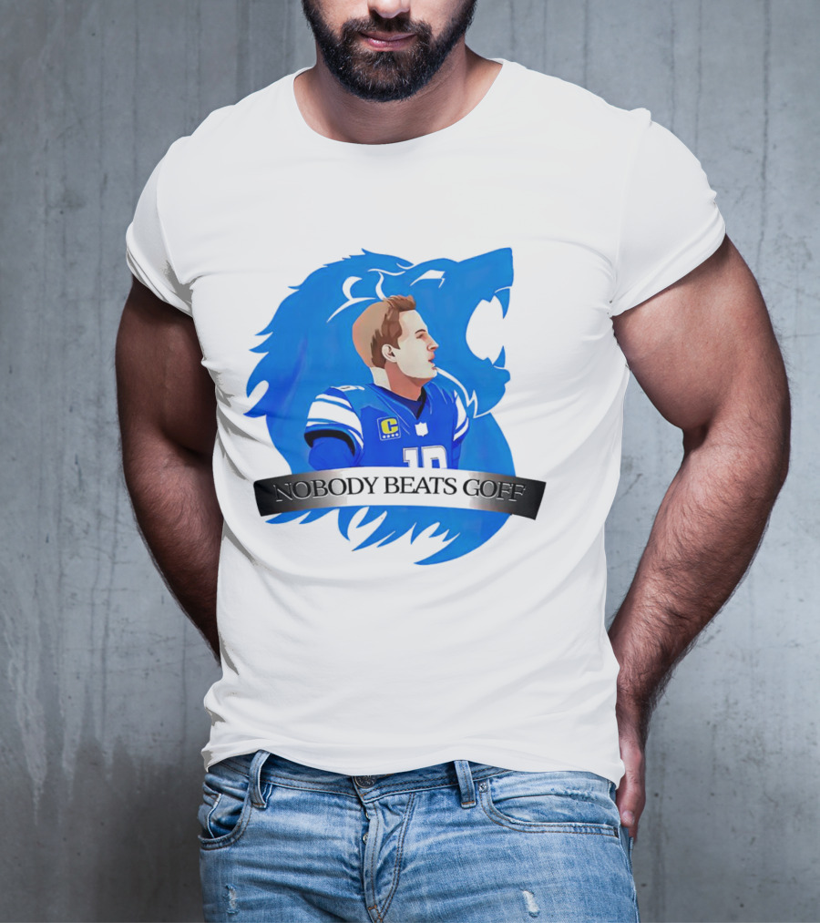 That’s Good Sports Nobody Beats Goff Blue Lion Football Player T-Shirt