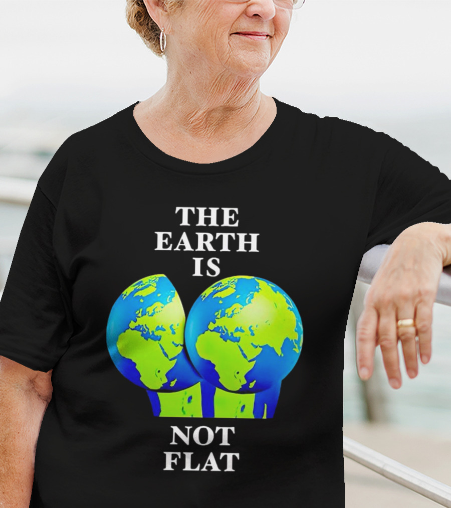The Earth Is Not Flat Double Globe Visual T-Shirt