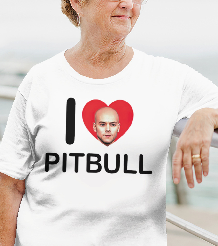 I Love Pitbull Baldrry T-Shirt