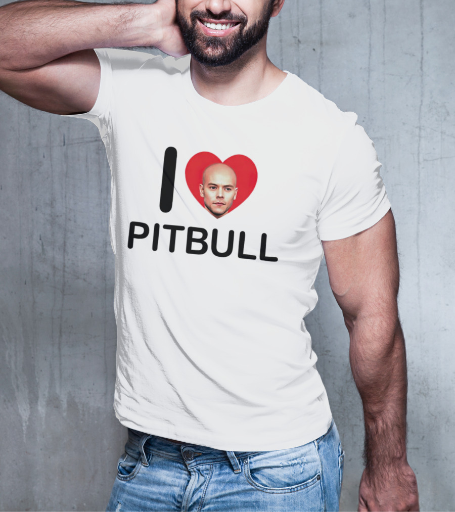 I Love Pitbull Baldrry T-Shirt