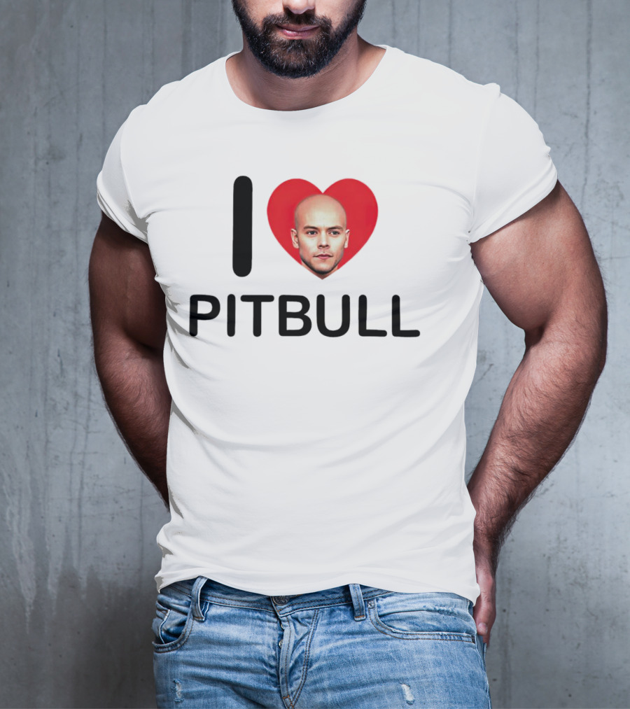 I Love Pitbull Baldrry T-Shirt