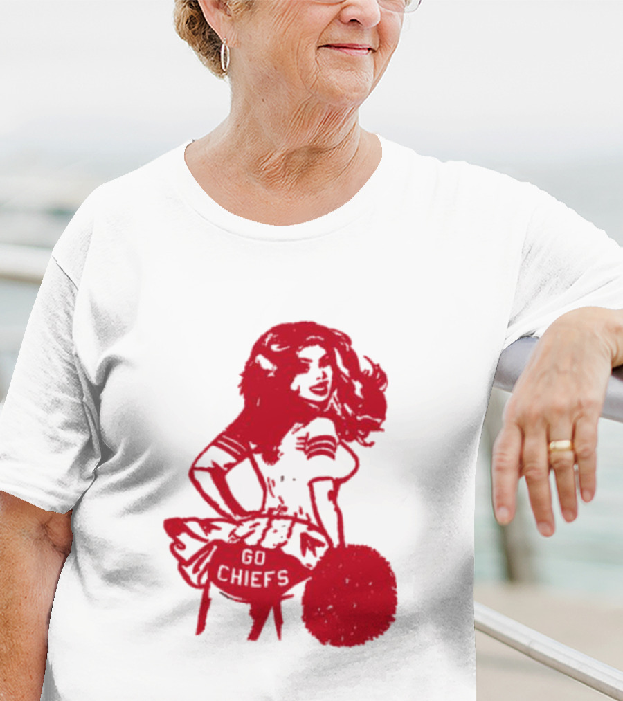 Cheerleader Go Chiefs Pom Pom Spirit T-Shirt