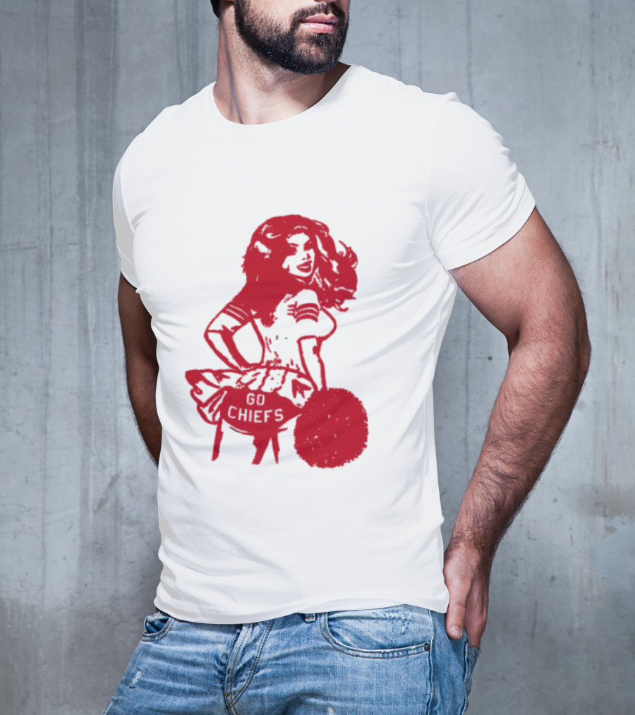 Cheerleader Go Chiefs Pom Pom Spirit T-Shirt