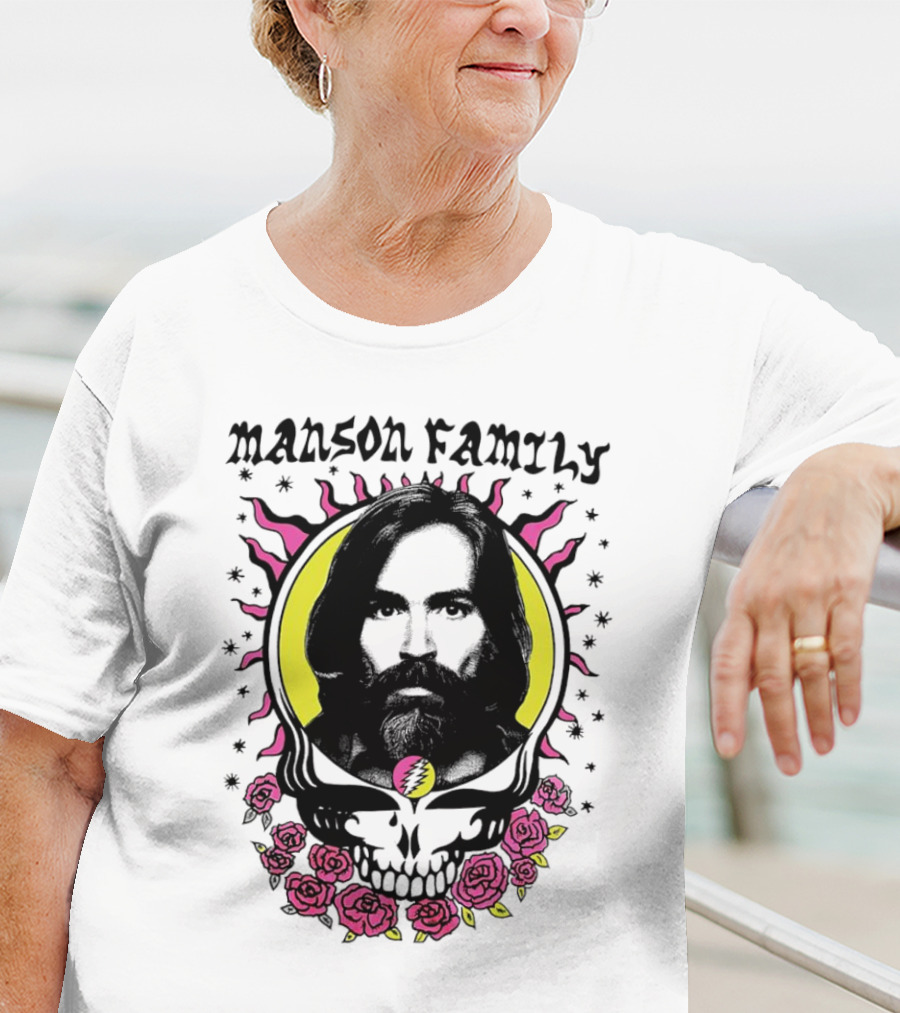 Manson Family Skull Roses Psychedelic T-Shirt