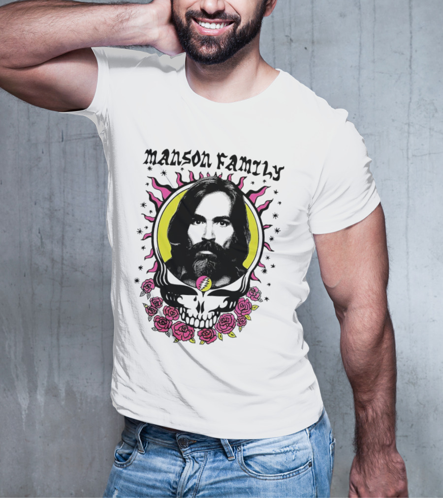 Manson Family Skull Roses Psychedelic T-Shirt