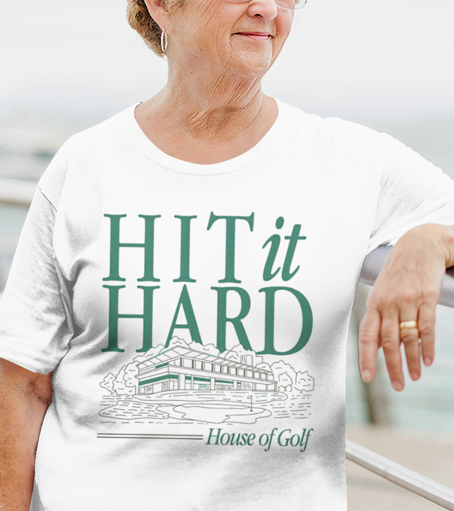 Hit It Hard House Of Golf Sports Building Outline T-Shirt