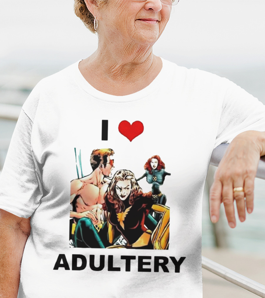 I Love Adultery Adult Joke Comic Characters T-Shirt
