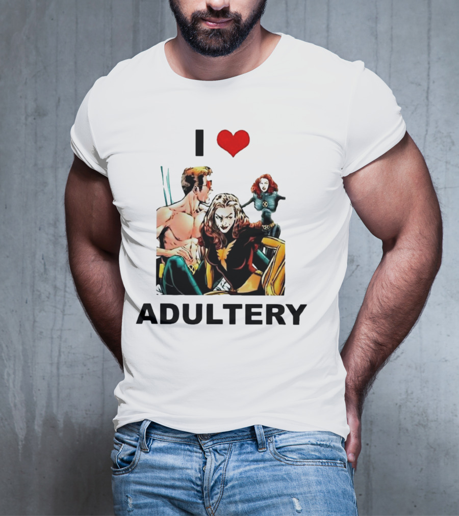 I Love Adultery Adult Joke Comic Characters T-Shirt