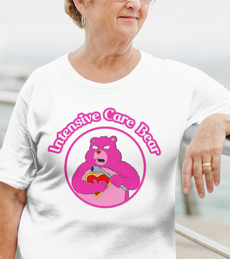 Intensive Care Bear With Heart And Pipe T-Shirt