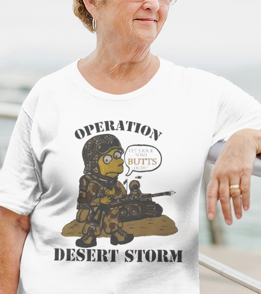 Operation Desert Storm Bart Simpson Let's Kick Butts T-Shirt