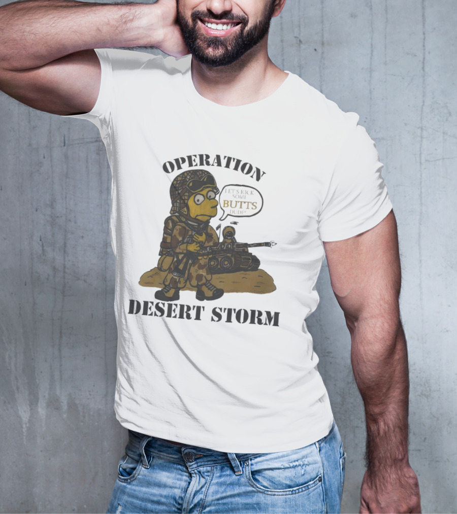 Operation Desert Storm Bart Simpson Let's Kick Butts T-Shirt