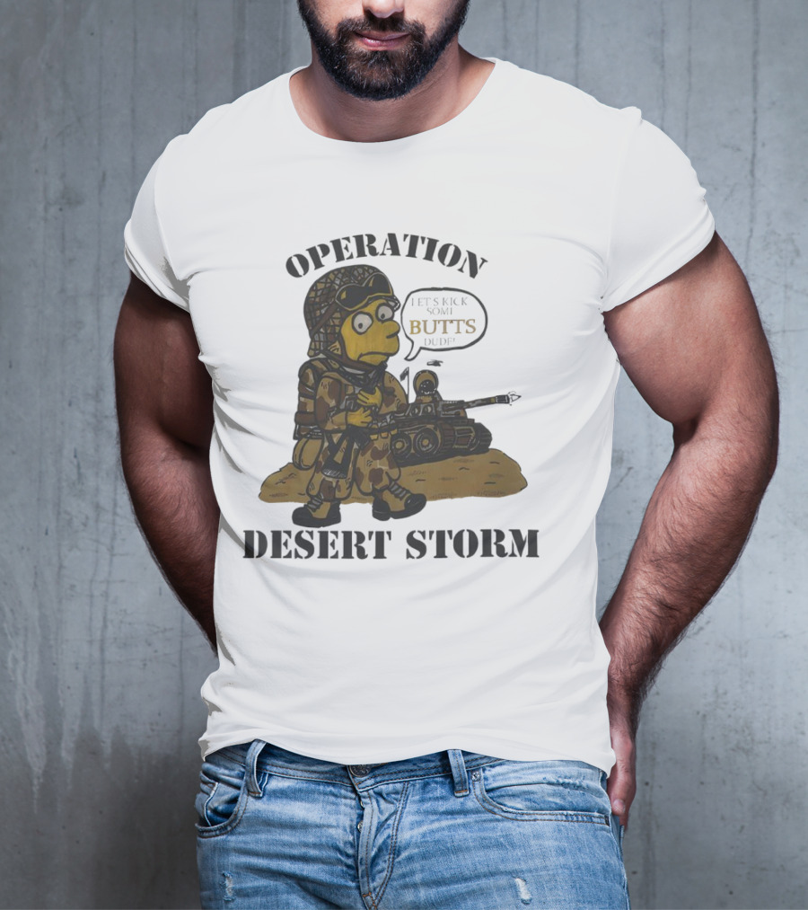 Operation Desert Storm Bart Simpson Let's Kick Butts T-Shirt