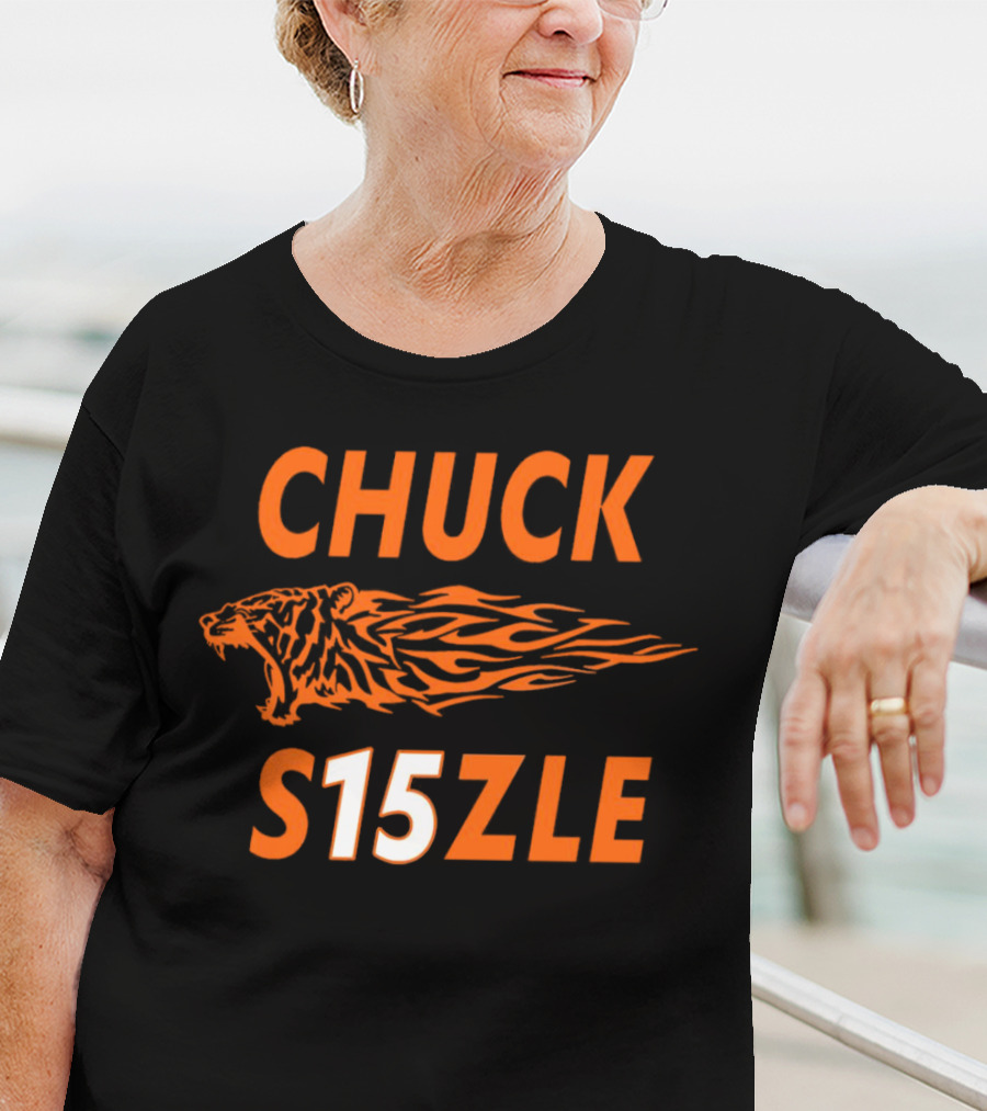 CHUCK SIZZLE S15ZLE Tiger Flame Cincinnati Bengals T-Shirt