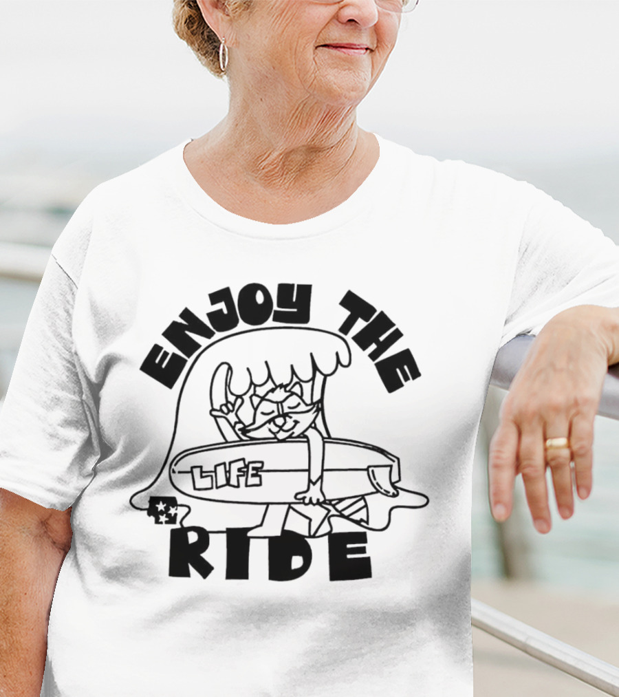 Enjoy The Surfing Cat Life Ride T-Shirt
