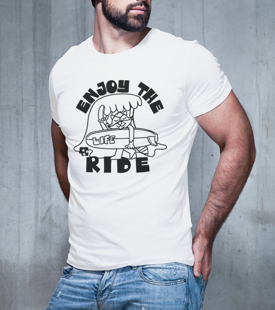 Enjoy The Surfing Cat Life Ride T-Shirt