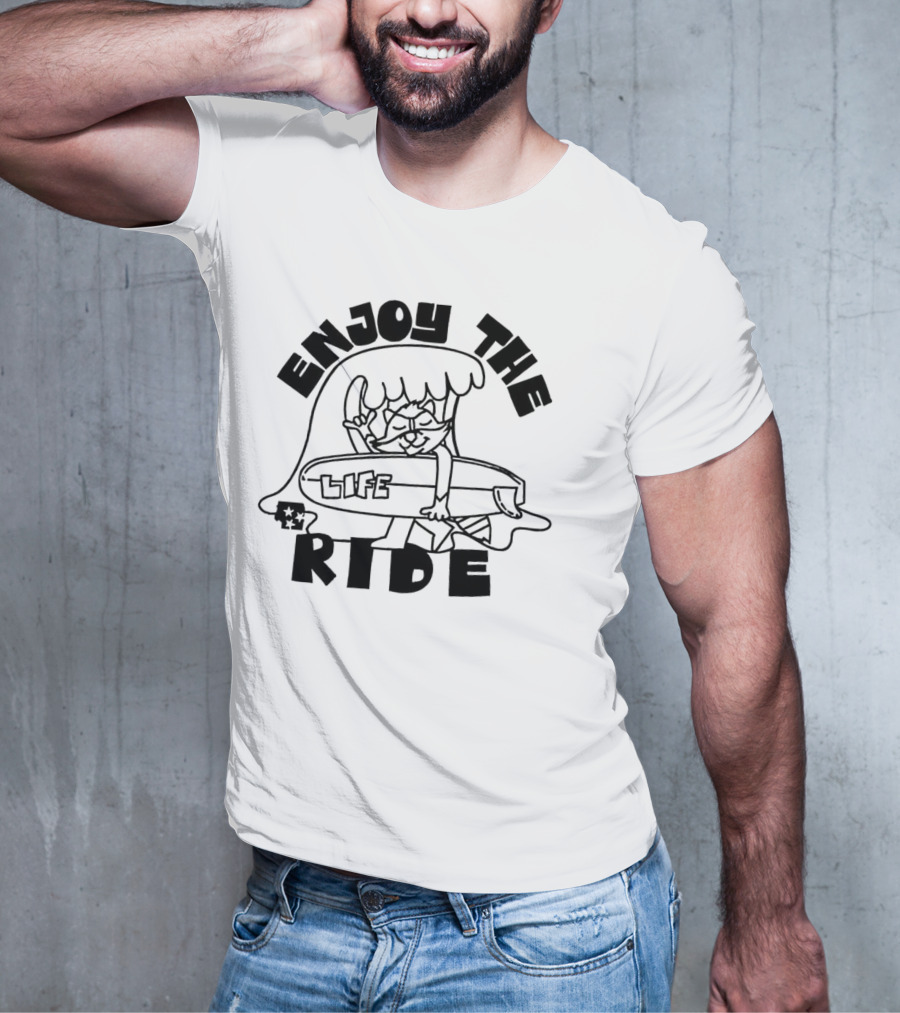 Enjoy The Surfing Cat Life Ride T-Shirt