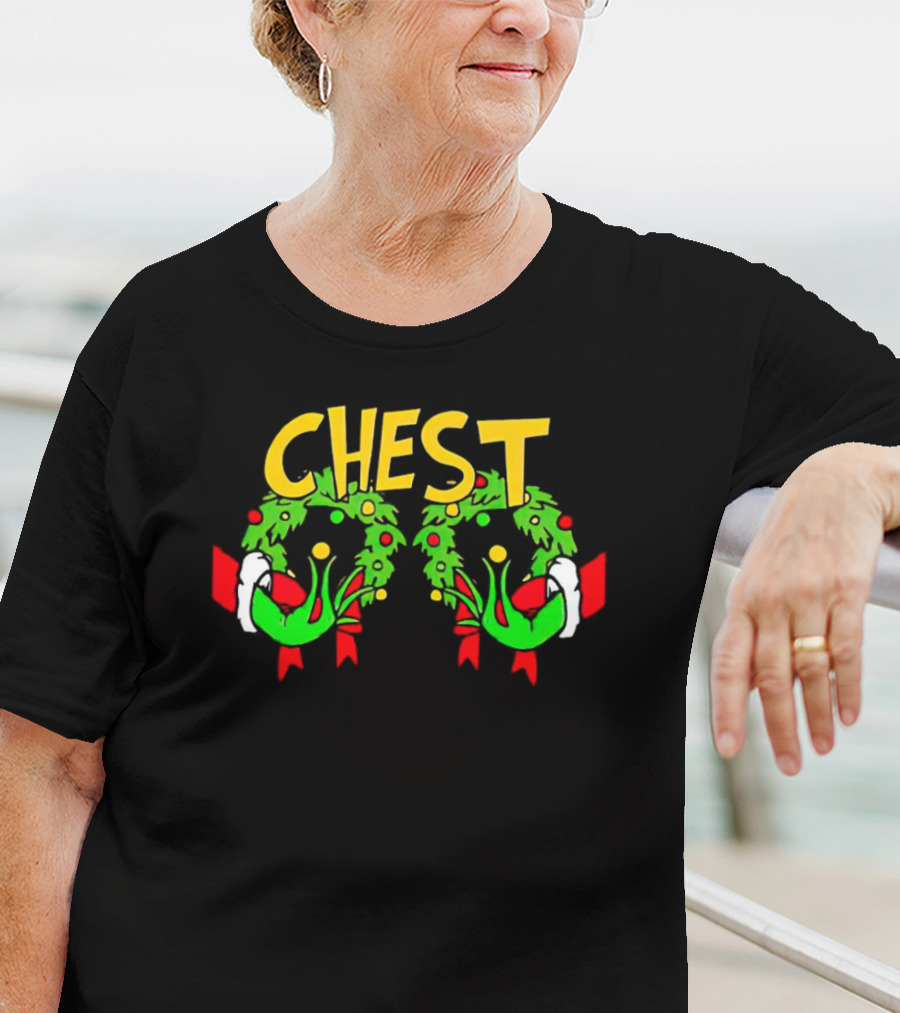 Grinch Chest Wreath Christmas T-Shirt