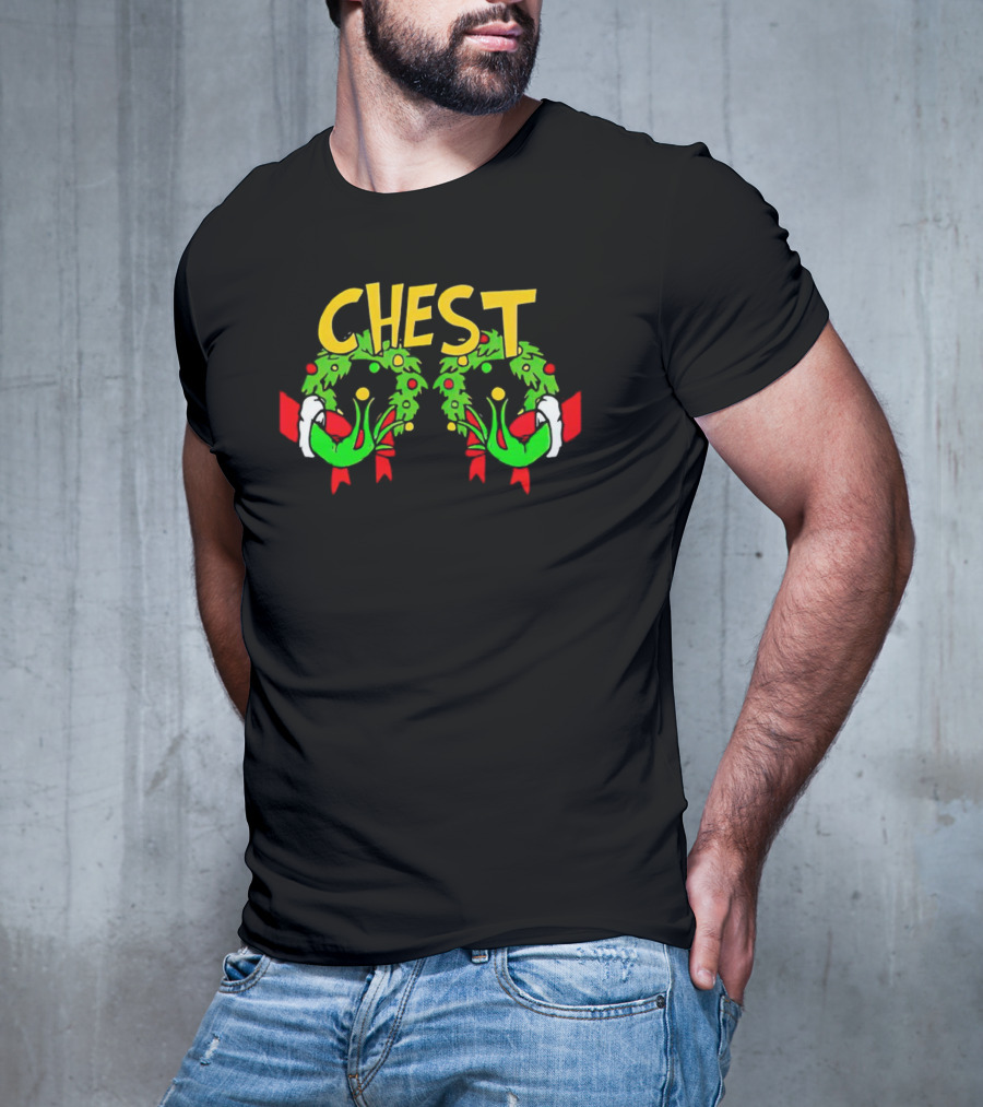 Grinch Chest Wreath Christmas T-Shirt