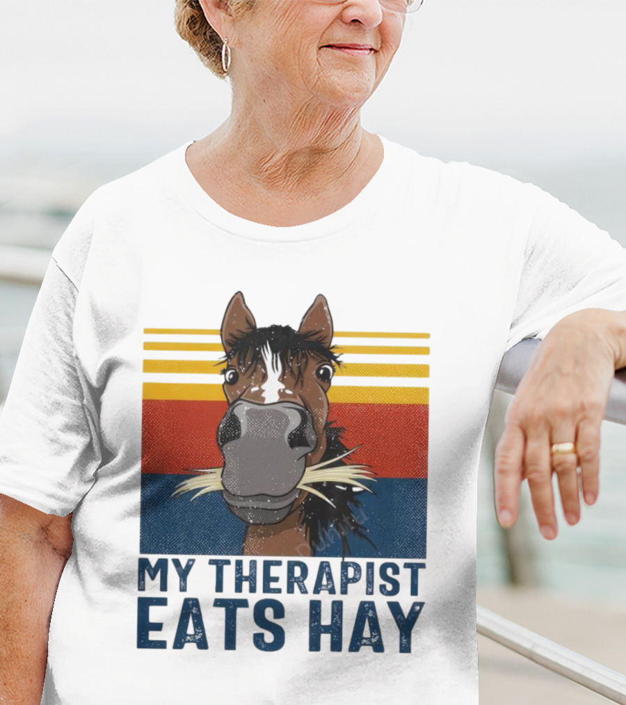 My Therapist Eats Hay Horse Vintage T-Shirt