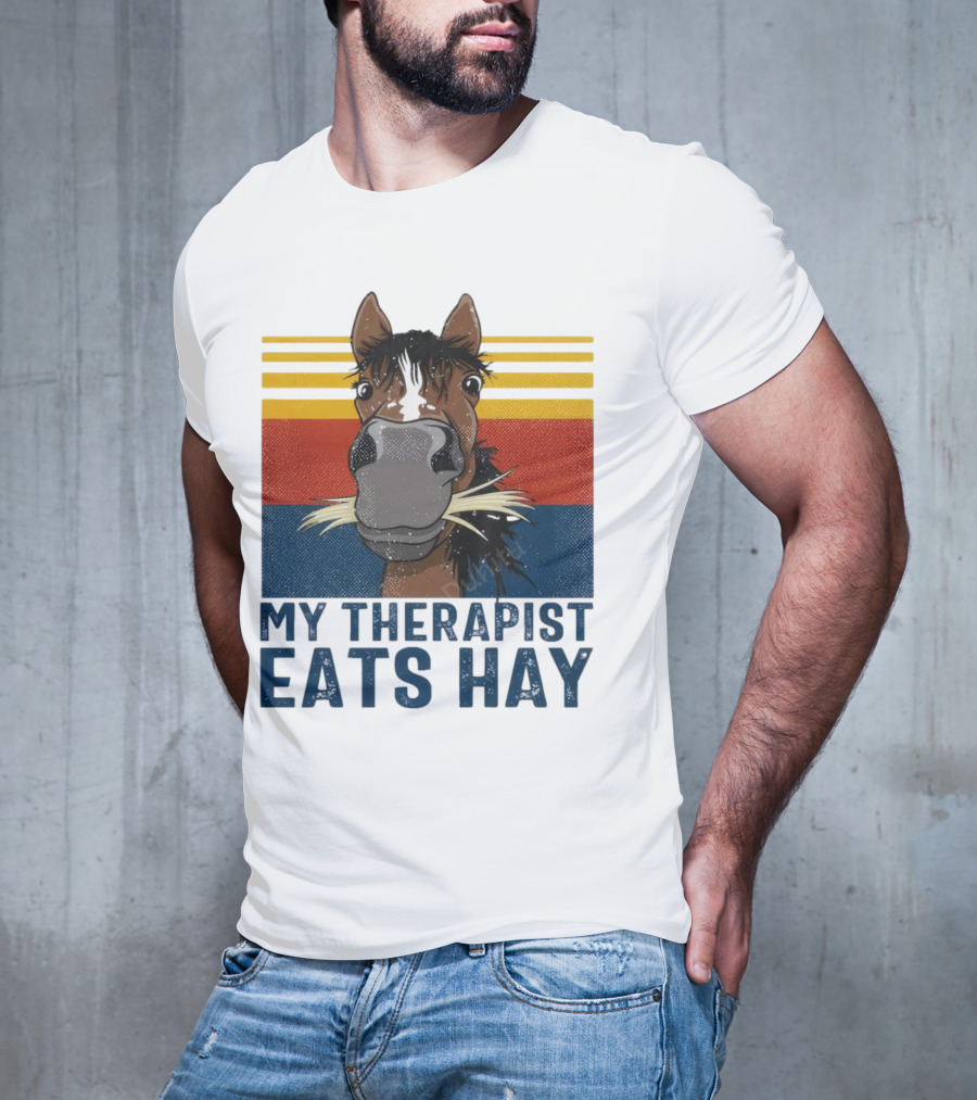 My Therapist Eats Hay Horse Vintage T-Shirt