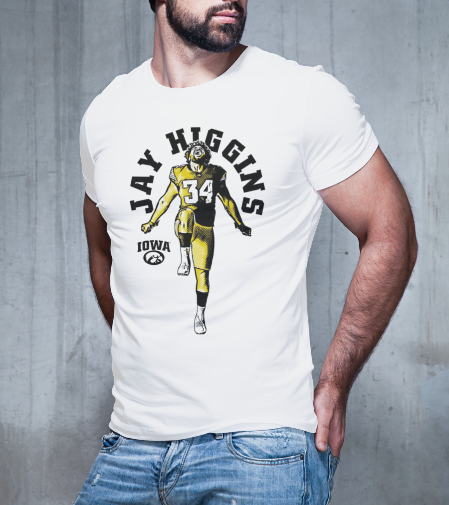 Jay Higgins Iowa Hawkeyes Football 34 Player T-Shirt