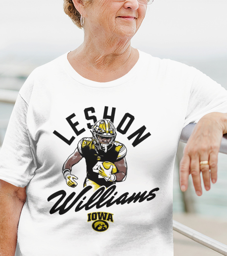 Leshon Williams Iowa Football Hawkeyes Cartoon Football Player T-Shirt
