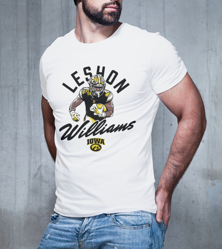 Leshon Williams Iowa Football Hawkeyes Cartoon Football Player T-Shirt