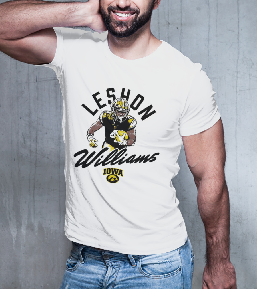 Leshon Williams Iowa Football Hawkeyes Cartoon Football Player T-Shirt