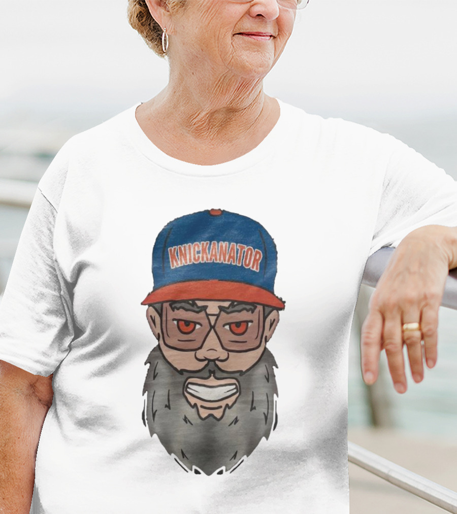 Nickanator New York Knicks Beard Hat Face T-Shirt