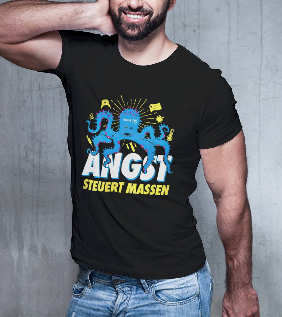 Angst Steuert Massen Octopus With Symbols And Expressions T-Shirt