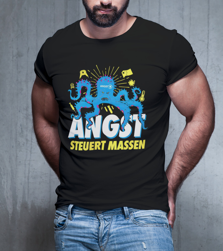 Angst Steuert Massen Octopus With Symbols And Expressions T-Shirt