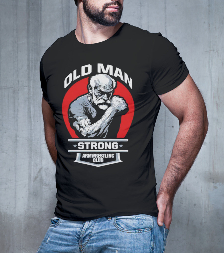 Old Man Strong Armwrestling Club Vintage Style Retro T-Shirt
