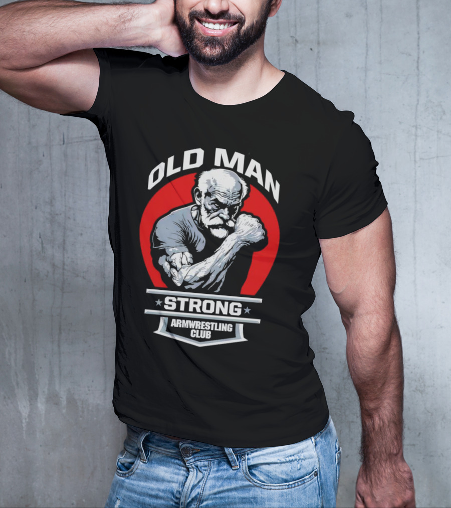 Old Man Strong Armwrestling Club Vintage Style Retro T-Shirt