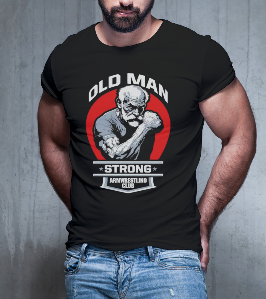 Old Man Strong Armwrestling Club Vintage Style Retro T-Shirt