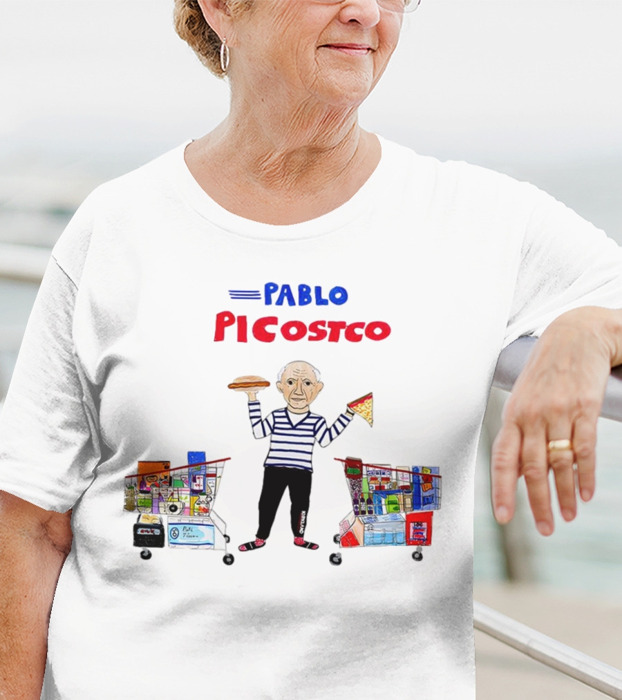 Pablo Picostco Costco Shopping Cart Foodчитывается образ человека с пиццей и бургером T-Shirt