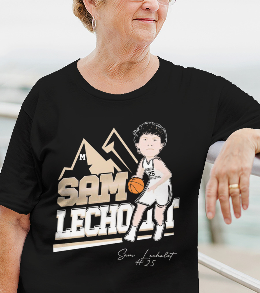 Sam Lecholat Montana State Bobcats Collective #25 Signature Basketball Player M T-Shirt