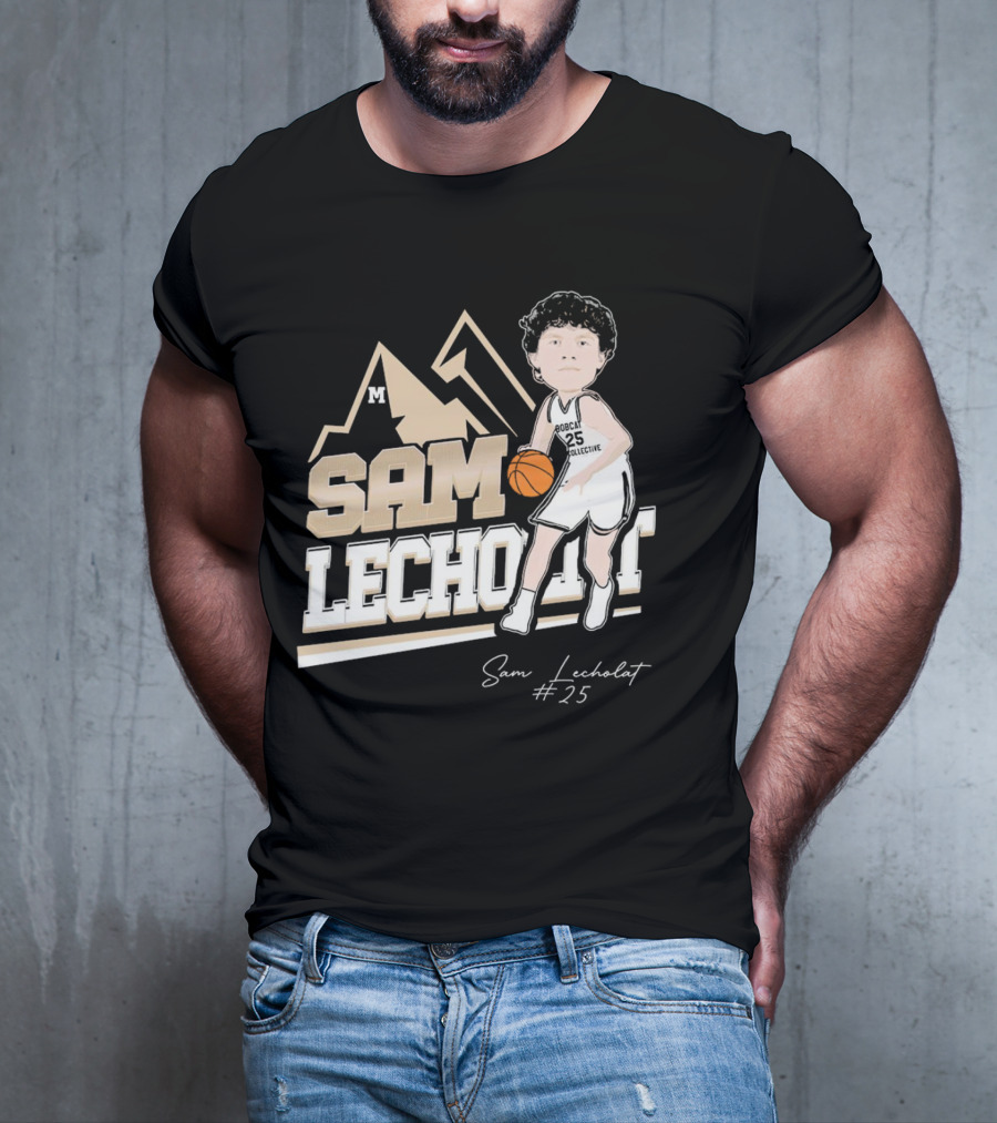 Sam Lecholat Montana State Bobcats Collective #25 Signature Basketball Player M T-Shirt