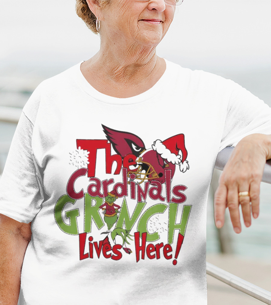The Cardinals Grinch Lives Here Christmas Arizona T-Shirt