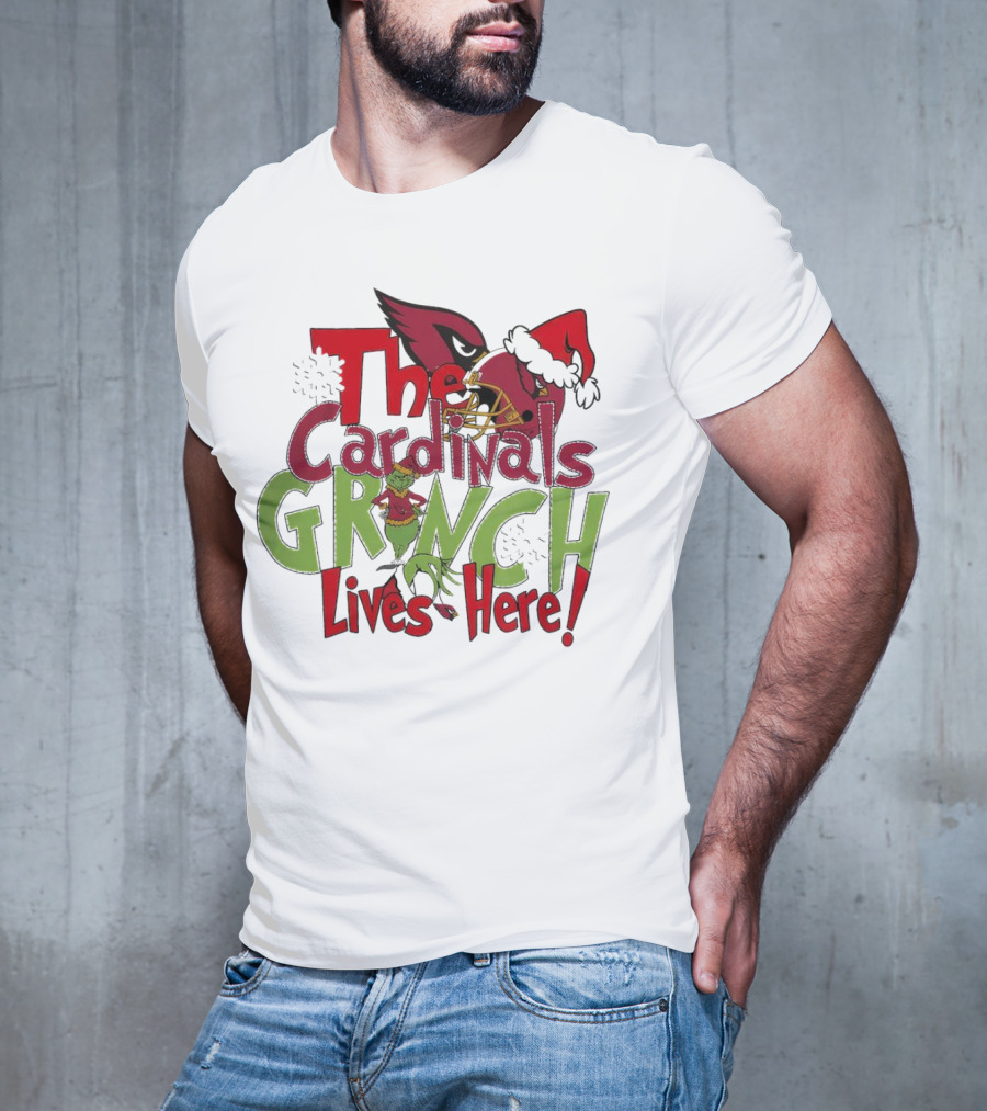 The Cardinals Grinch Lives Here Christmas Arizona T-Shirt