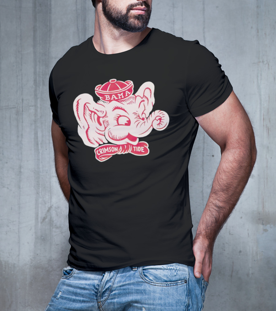 Bama Crimson Tide Elephant Mascot Football T-Shirt