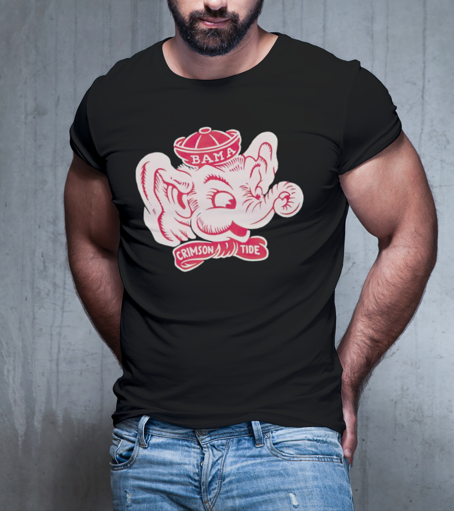 Bama Crimson Tide Elephant Mascot Football T-Shirt