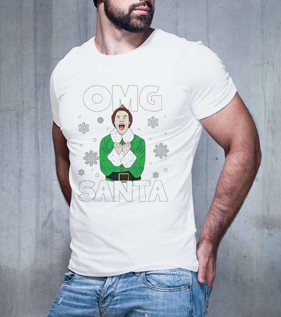 OMG Santa Christmas Elf Excited Reaction T-Shirt