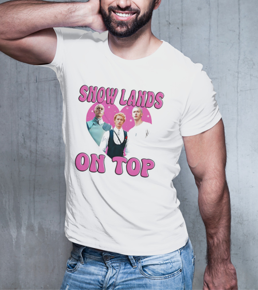Snow Lands On Top Pink Heart Trio T-Shirt