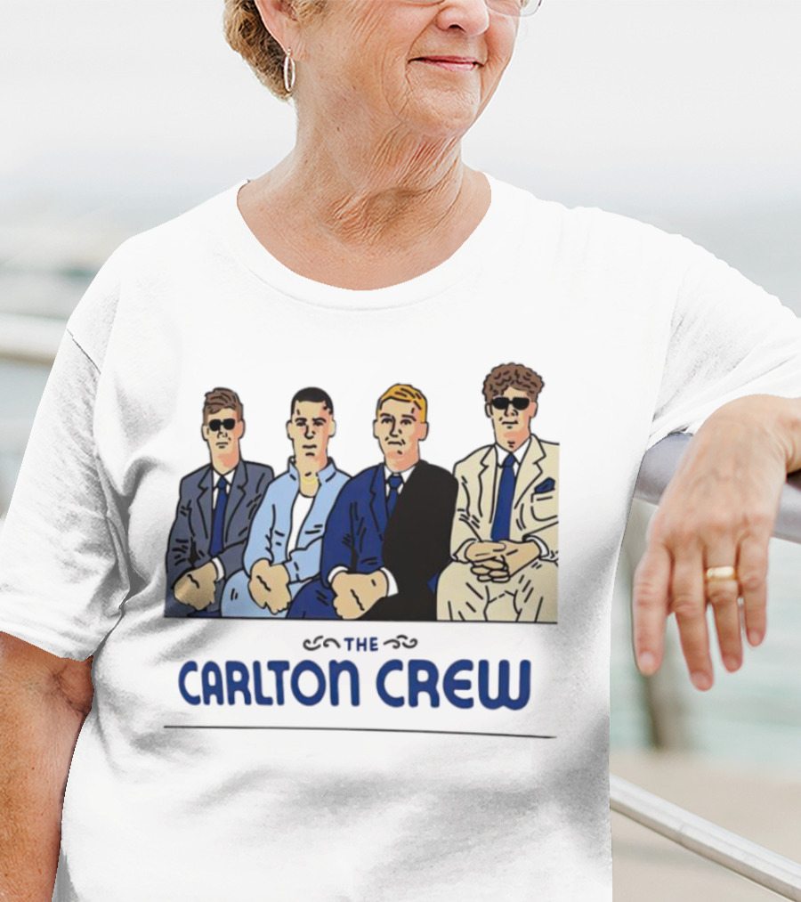 Carlton Crew Cartoon Characters In Suits And Sunglasses T-Shirt
