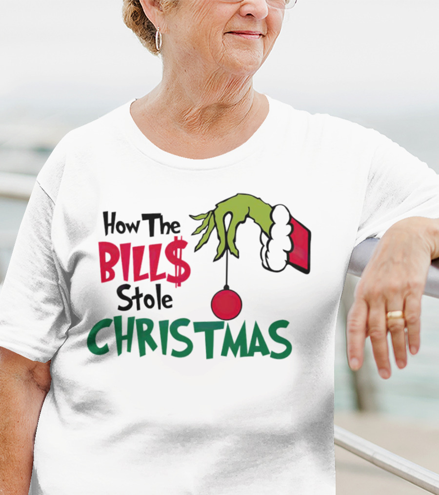 How The Bills Stole Christmas Grinch Hand T-Shirt