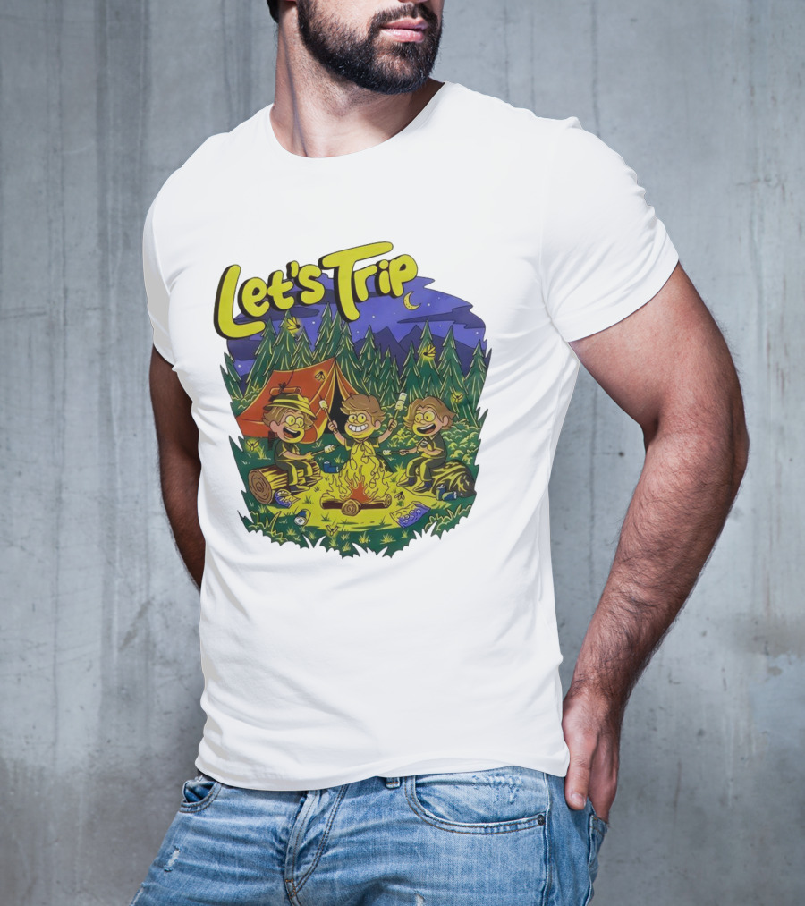Let's Trip Around Campfire Cartoon Adventure T-Shirt